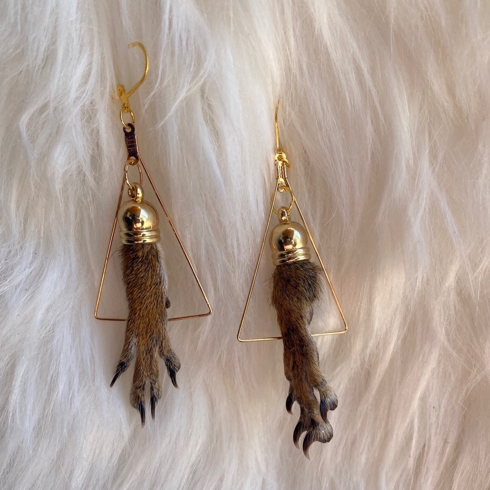 Squirrel paw earrings